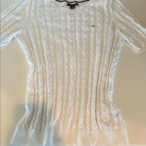 tommy hilfiger short sleeve White Cable Knit Sweater top